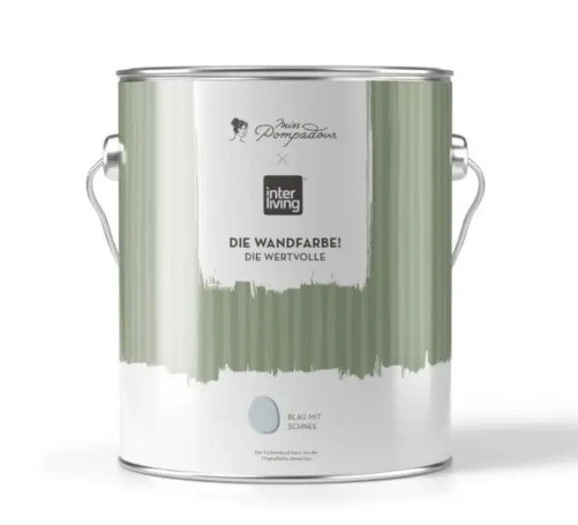 MissPompadour Wandfarbe Blau mit Schnee 2,5 L