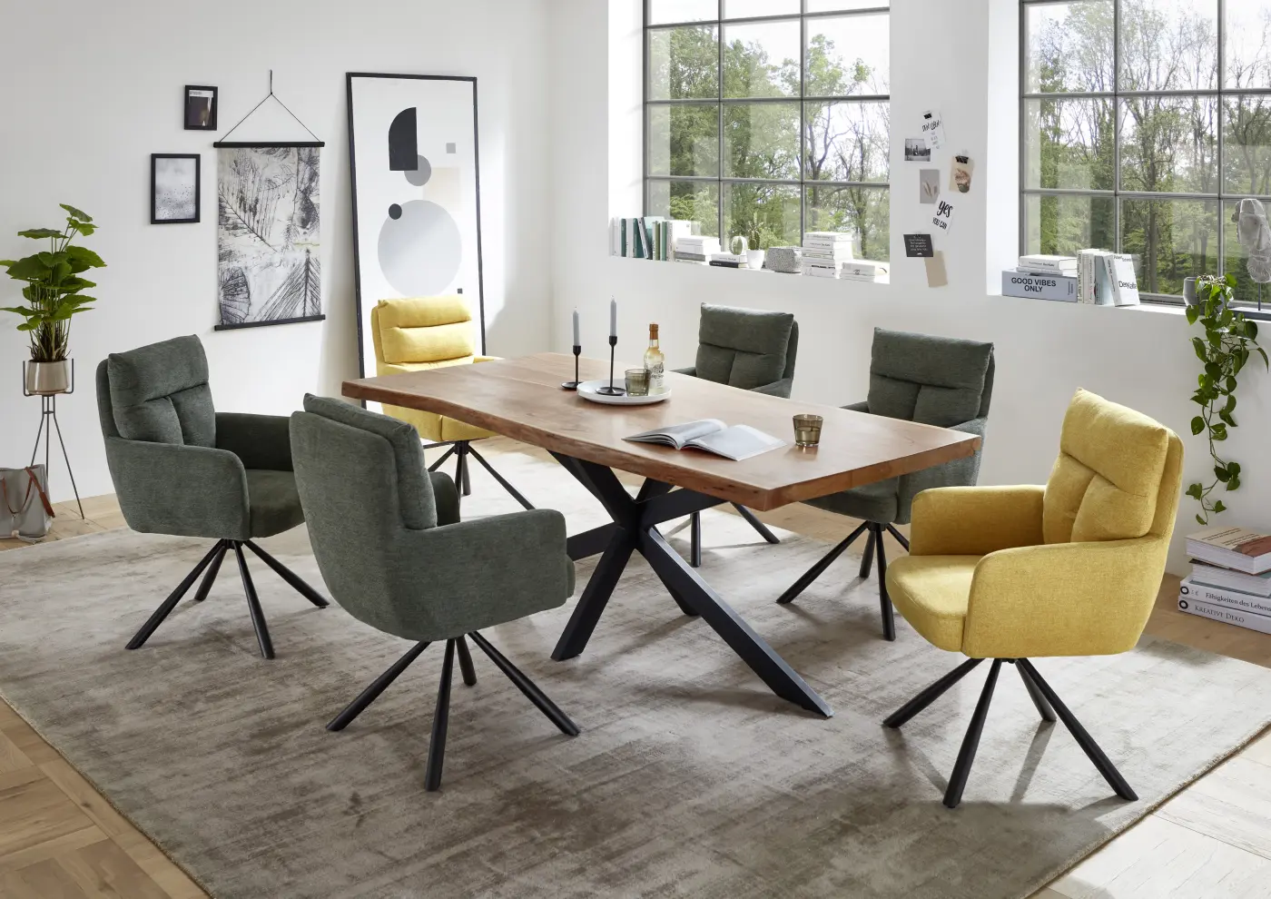 Stolkom Armlehnenstuhl Sofia Gelb 180 Grad drehbar ca. 61x93x66 cmr