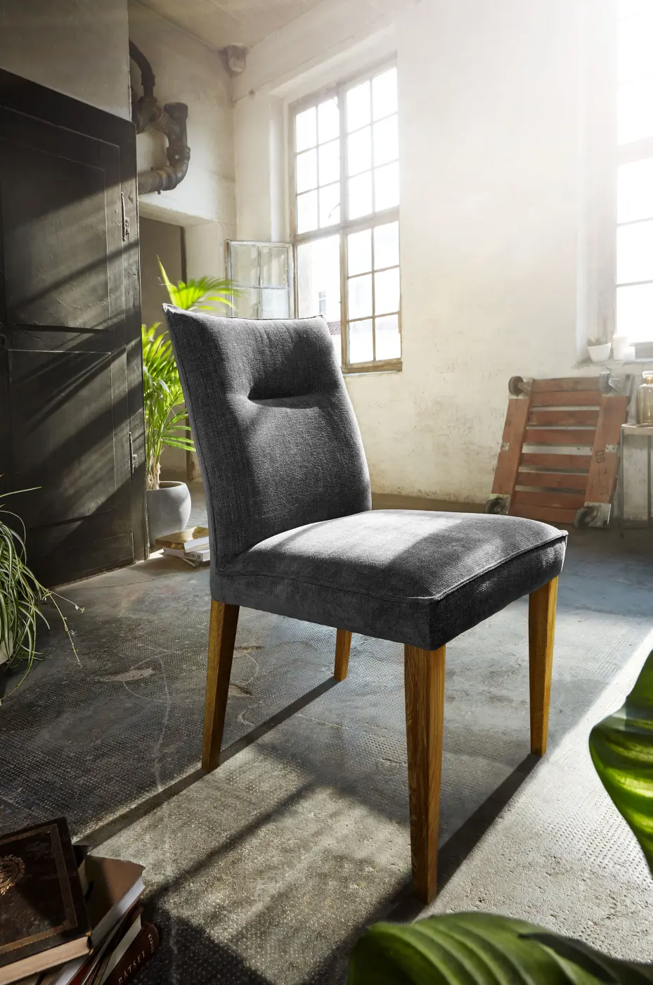 3S Frankenmöbel Esszimmerstuhl ST-0512 anthrazit dunkelgrau ca.64x95x55 cm