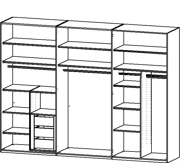 Rauch Drehtürenschrank Seidengrau ca. 301x223x63 cm