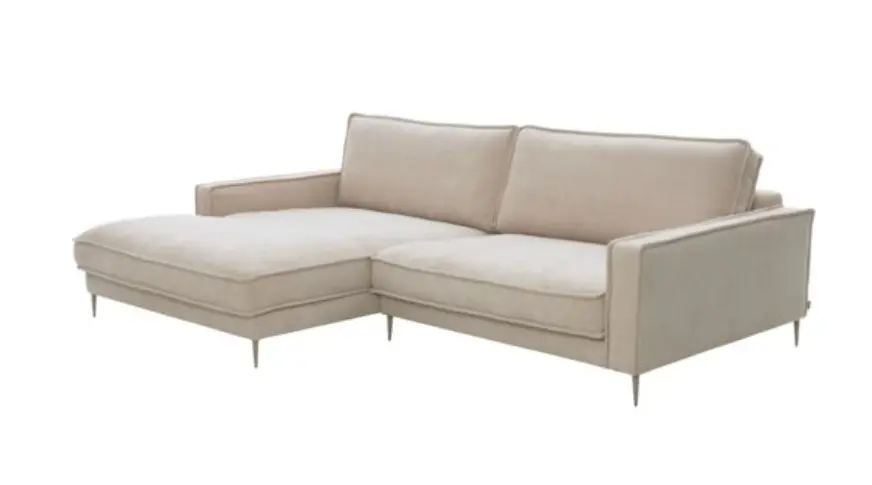 Roomio No. 4102 Garnitur Roma Nature Metallfuß Toffee 190x272 cm Longchair links