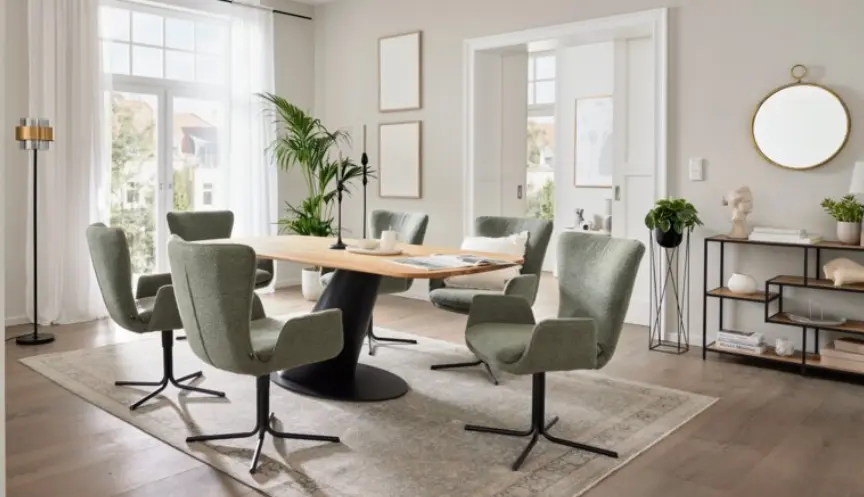 Interliving Design-Tisch 5121 Massiv geölt / Grafikgestell schwarz matt 200x100 cm
