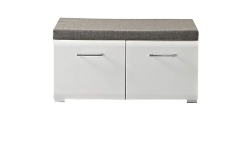 Innostyle Bank Funny Weiß/Silbereiche ca.84x37x40 cm mit Sitzkissen