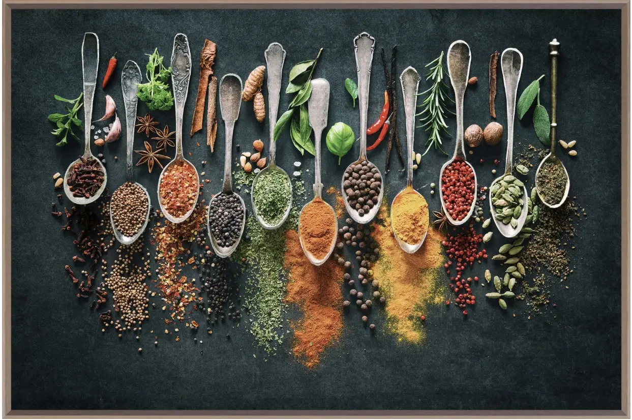 LC Wholesaler Wandbild Spice spoons 90x60 cm