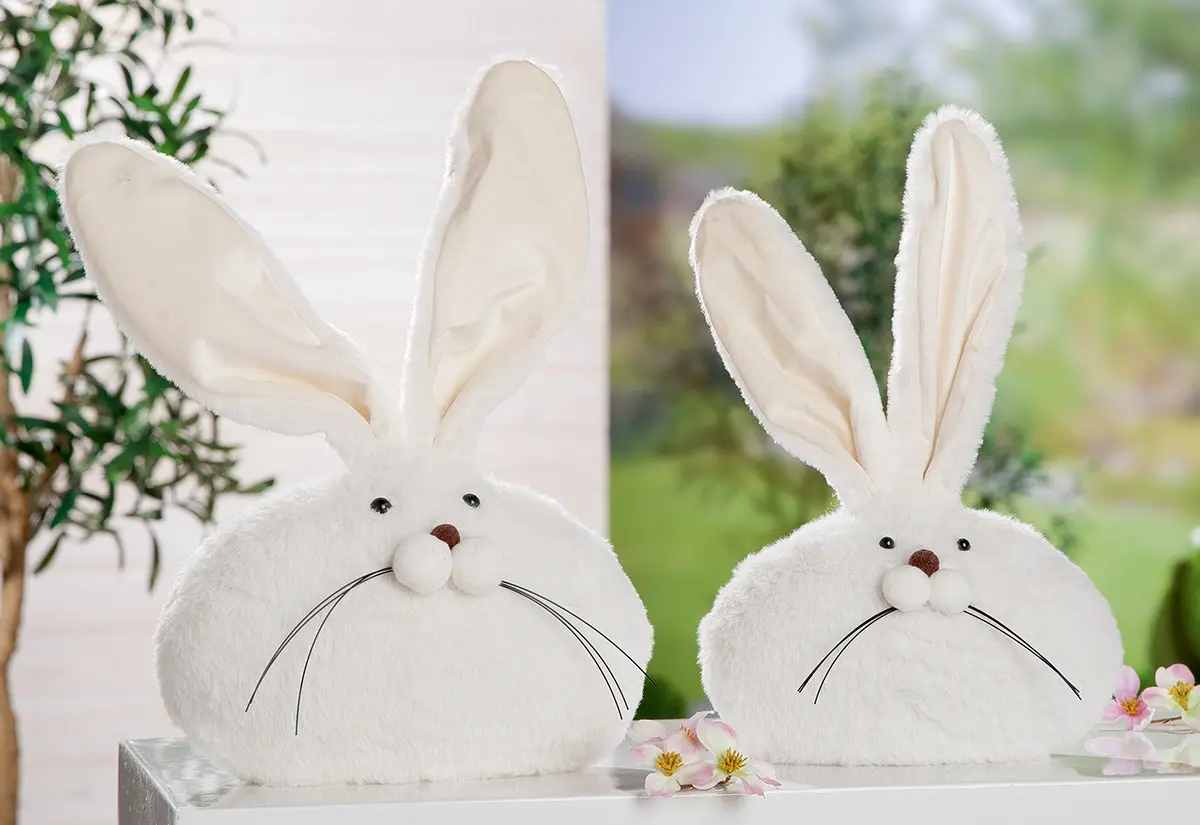 Macrander Hase Branki Textil Weiß 38 cm