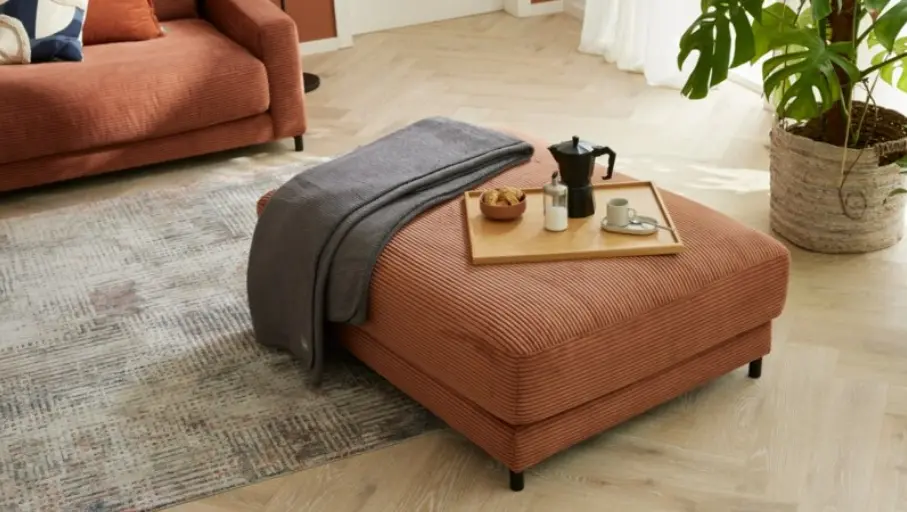 Roomio No. 4103 Hockerbank Cord rusty ca.  120x90 cm