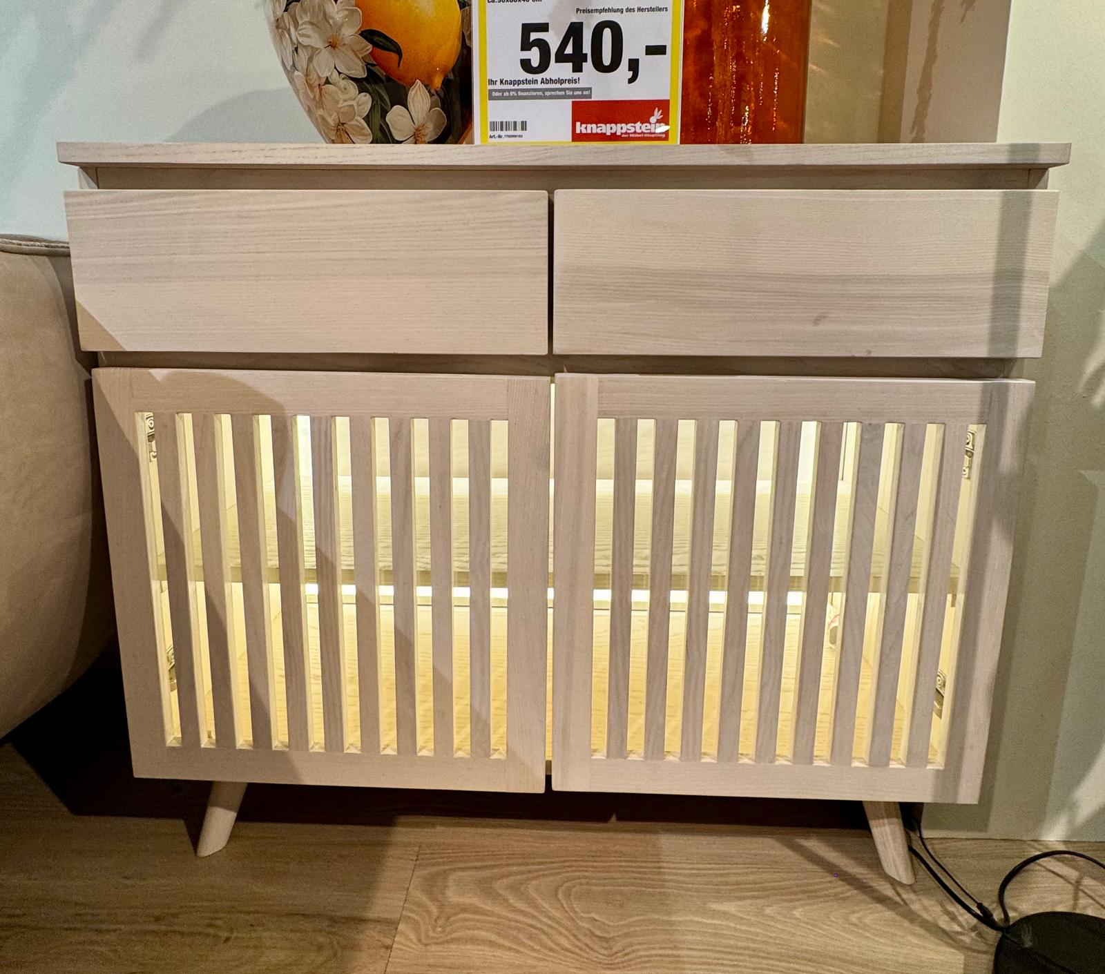Roomio Sideboard/Highboard No. 2000 Esche Echtholzfurnier ca. 90x80x40 cm