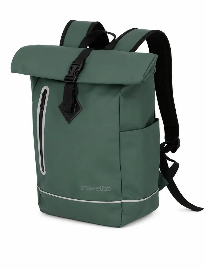 Travelite Backpack Roll-up Basics Pine Green 26x48x15 cm
