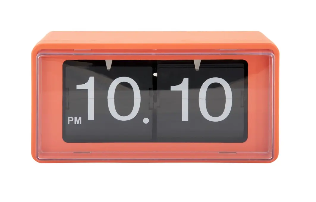 Karlsson Wall/Table Clock Retro Boxed Bright Orange