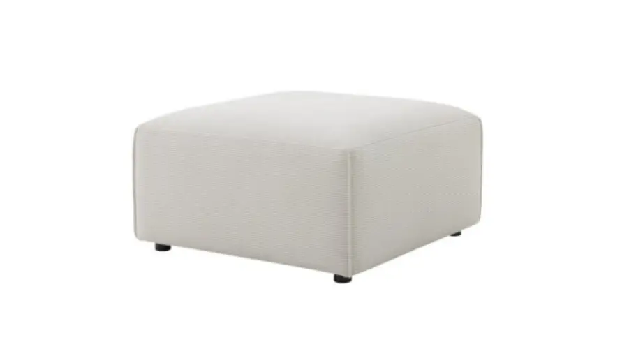 Roomio No. 4100 Hocker Feincord weiß ca. 80x80 cm 
