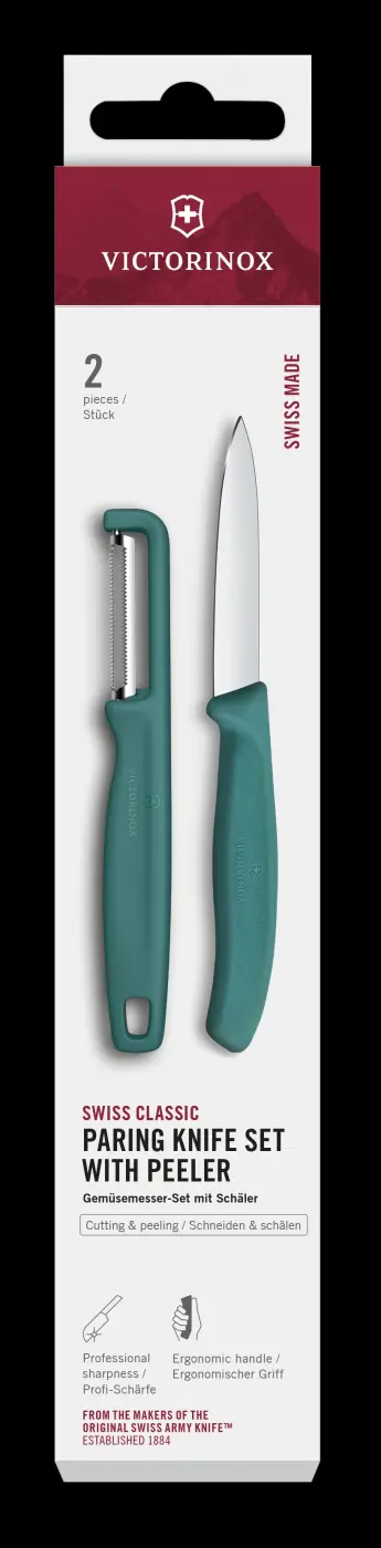 Victorinox I-Schäler und Gemüsemesser Swiss Classic grün