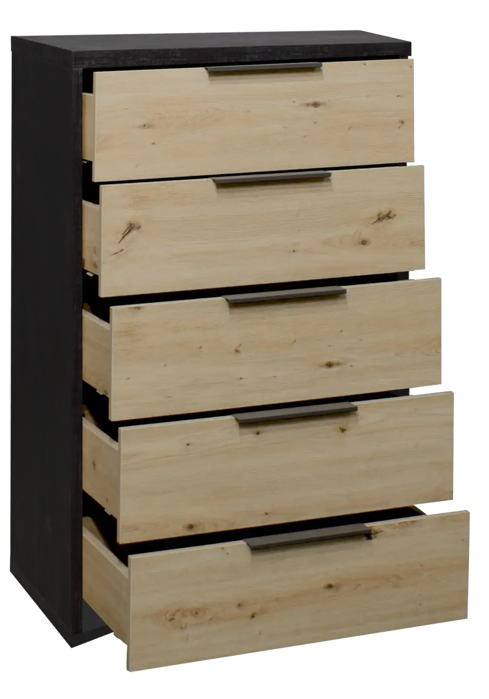 Mäusbacher Kommode Clyde flamed wood black / asteiche Mäusbacher Kommode flamed wood black / asteiche