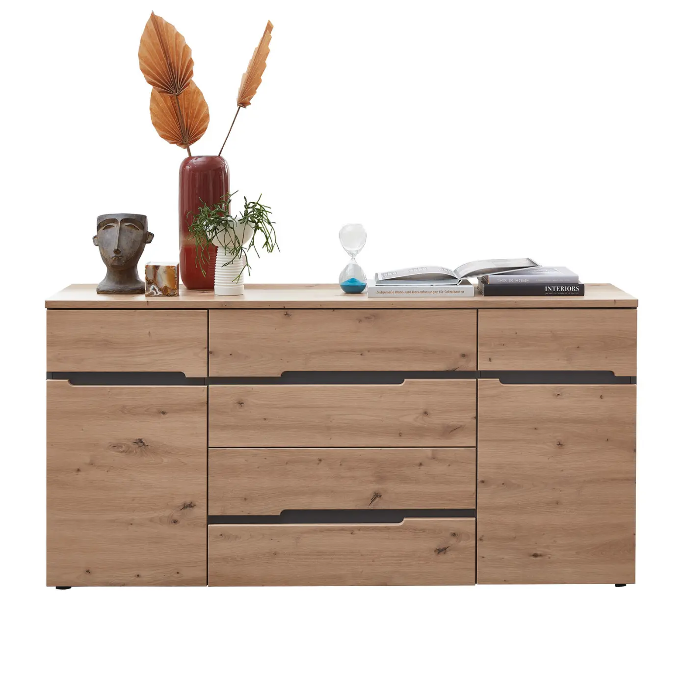 Innostyle Highboard/Sideboard Memphis grau, braun, Eiche, Holz