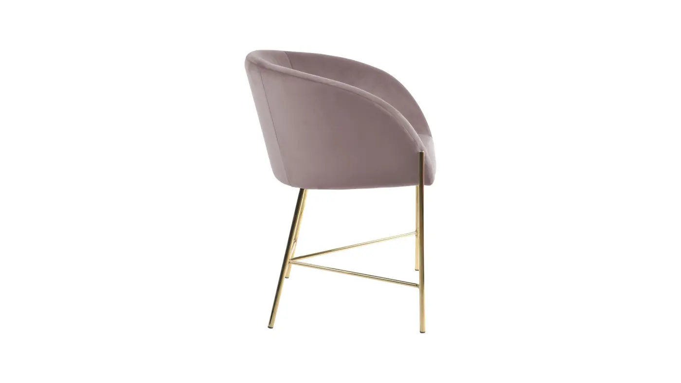 Actona Esszimmerstuhl Nelson 80428, Dusty rose, Gestell Metall chrom gold