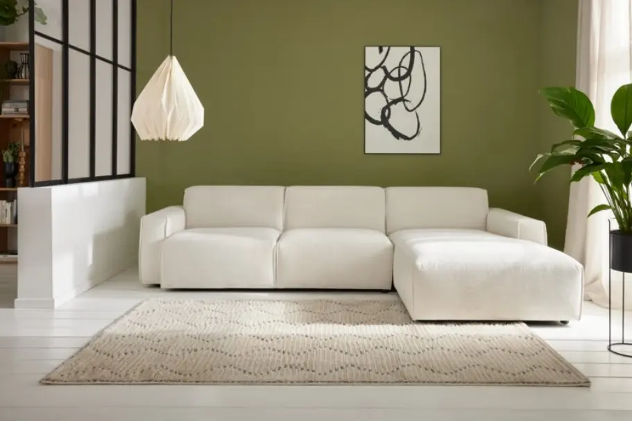 Roomio No. 4100 Polstergarnitur Feincord weiß, ca. 285x189 cm