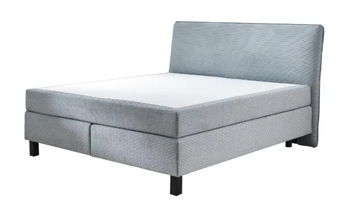 Relaks Boxspringbett Cord Grau ca.180x200 cm, Taschenfederkern 500 H2/H3