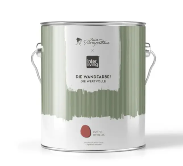 MissPompadour Wandfarbe Rot mit Himbeere 2,5 L
