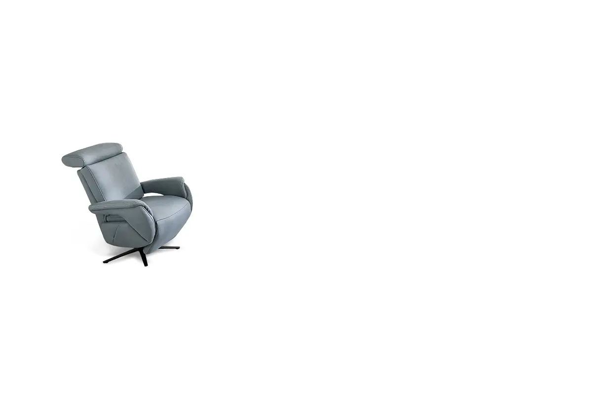 Steinpol Polsteria MDS Drehsessel Loya Living, Type 1222 manuell mit Gasdruck, Bezug: Ares platin, Sternfuß schwarz matt DT5