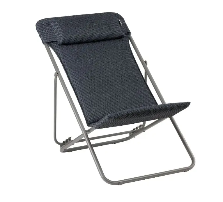 Lafuma Liegestuhl Dunkelgrau/ Grau ca, 62x76-82x77-91 cm