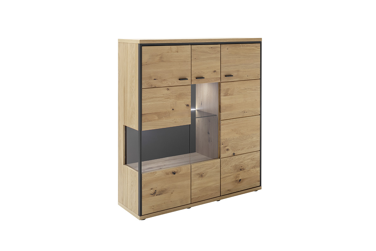 MCA Highboard Asteiche Bianco - anthrazit ca.123x137x38 cm MCA Highboard Asteiche Bianco - anthrazit ca.123x137x38 cm