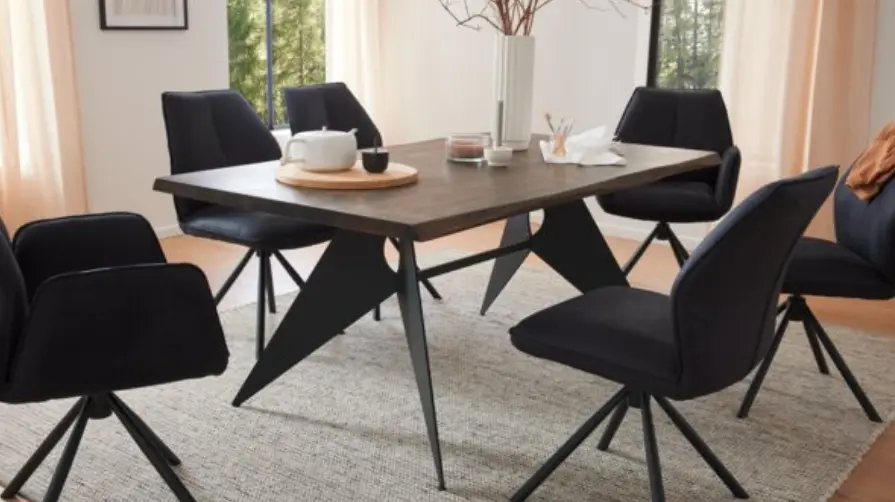 Interliving Tisch Mooreiche/Schwarz ca. 180x100 cm