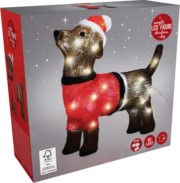 Koopman I. Acrylfigur Hund 38 cm 40 LED
