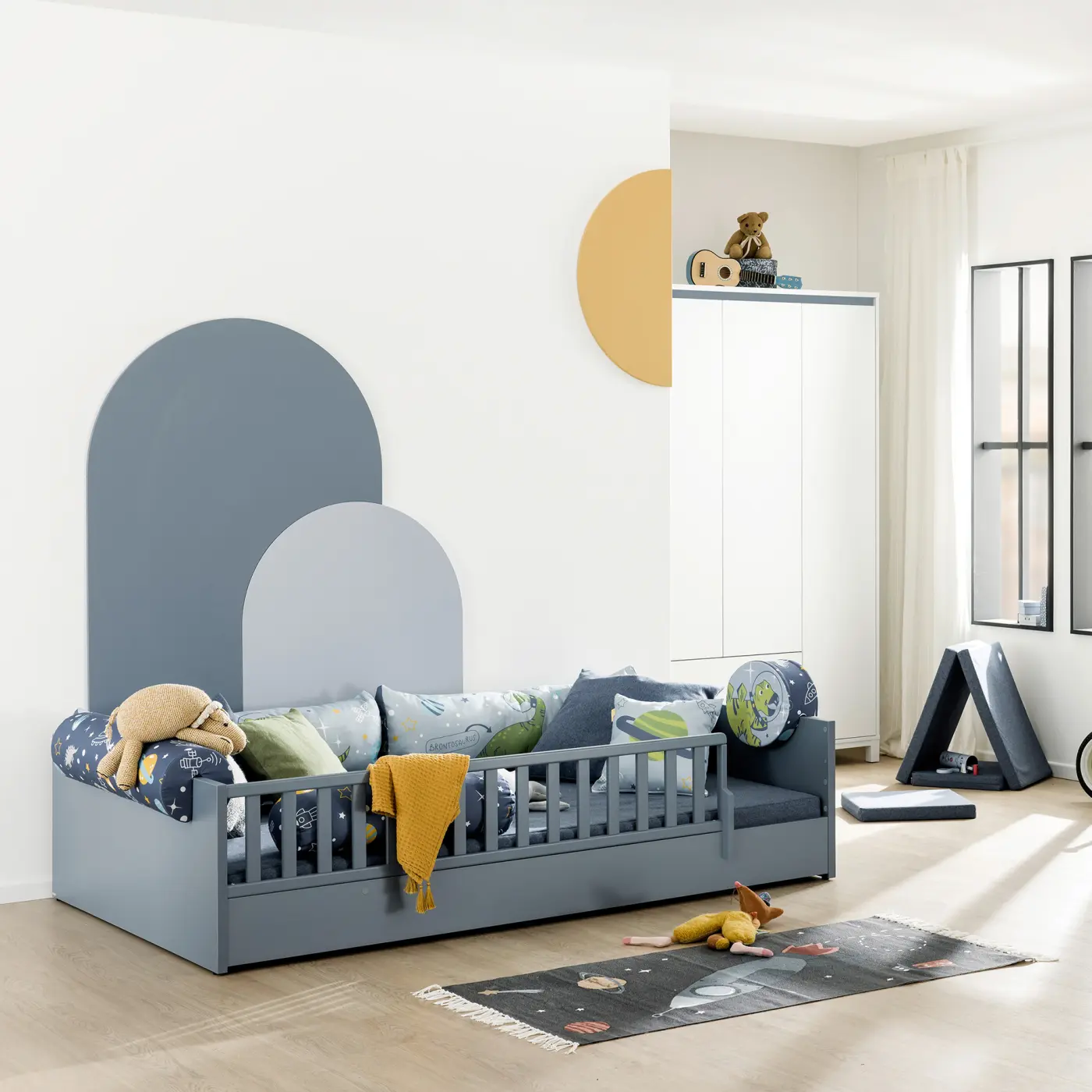 Paidi Bodenbett LITTLE FLO mattblau 90x200 cm