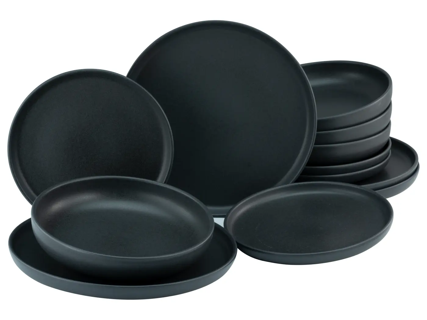 CreaTable Tellerset Uno BLACK 12-tlg Schwarz