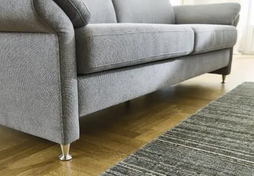 Carina Garnitur Primus 2.0 in Bezug grau, Metallfuß Aluminium glänzend