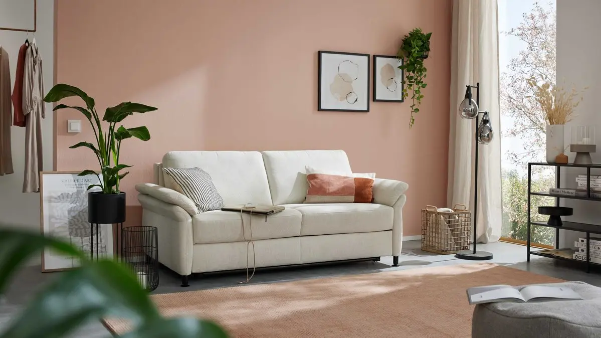 Hukla Comfortbetten Interliving 4700 Type 120LÄ, Bezug Cyber natur, Metallfuß schwarz, Liegefläche 120x200 cm