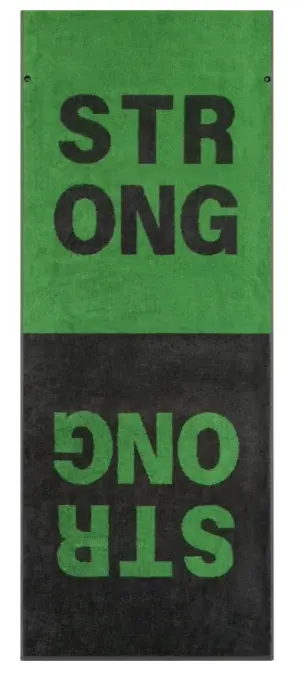 CAWÖ Textil Gym Towel "Stronger" grün/grau 50x130 cm