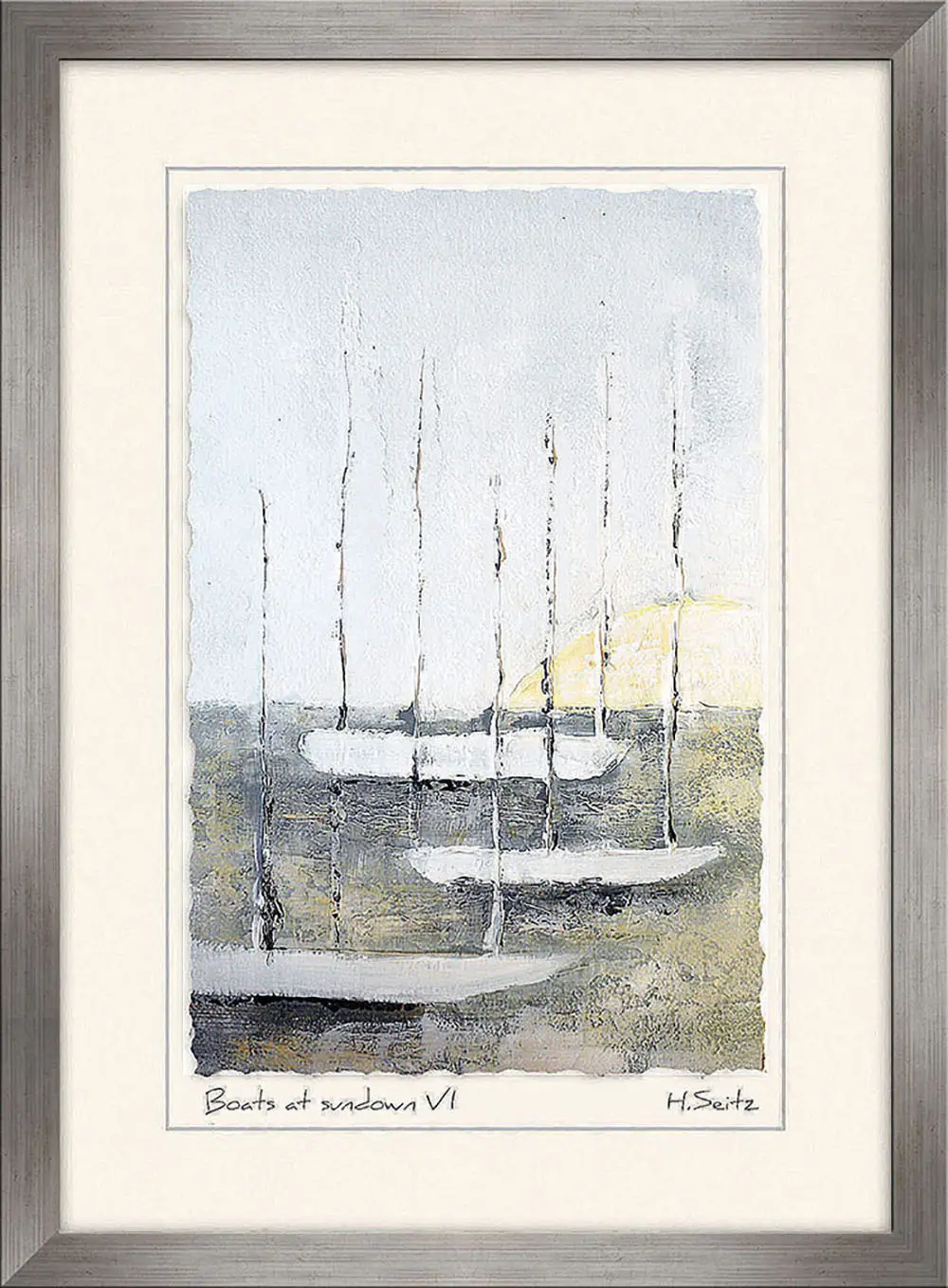 ars graphica Real-Art 76x56cm - Seitz: Boats at sundown VI