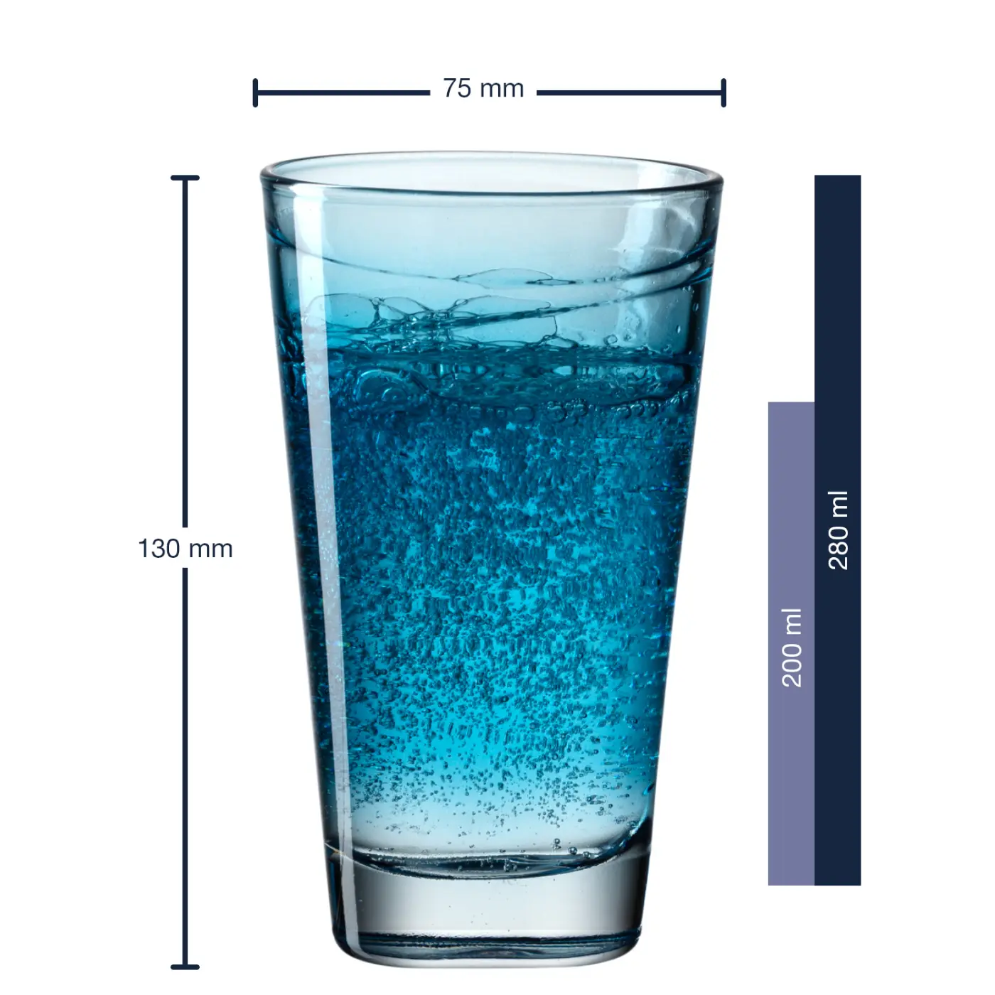 LEONARDO Trinkglas VARIO STRUTTURA Blau 280 ml