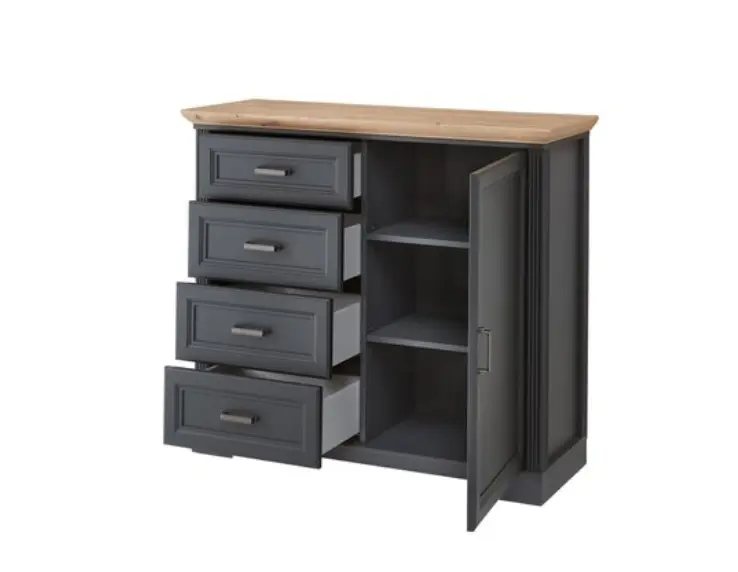 Innostyle Kommode Jasmin Graphit/Eiche Artisan ca. 115x102x41 cm