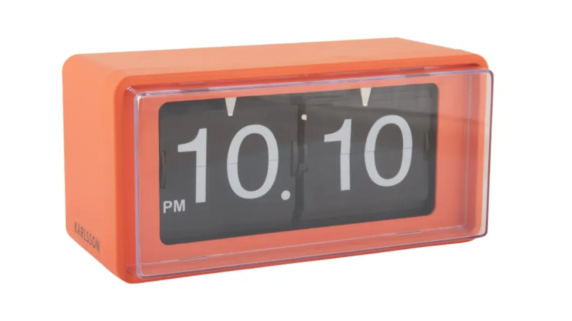 Karlsson Wall/Table Clock Retro Boxed Bright Orange