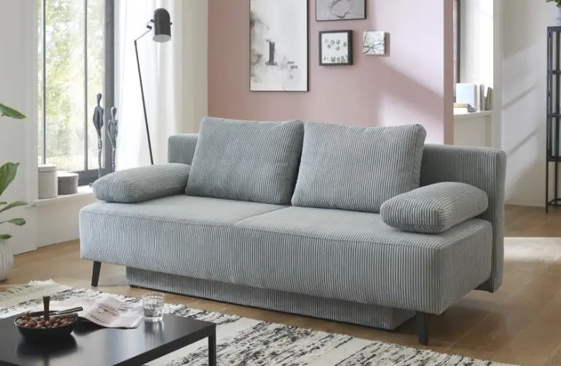 Restyl Schlafsofa Sandy Cord grau ca.140x193 cm