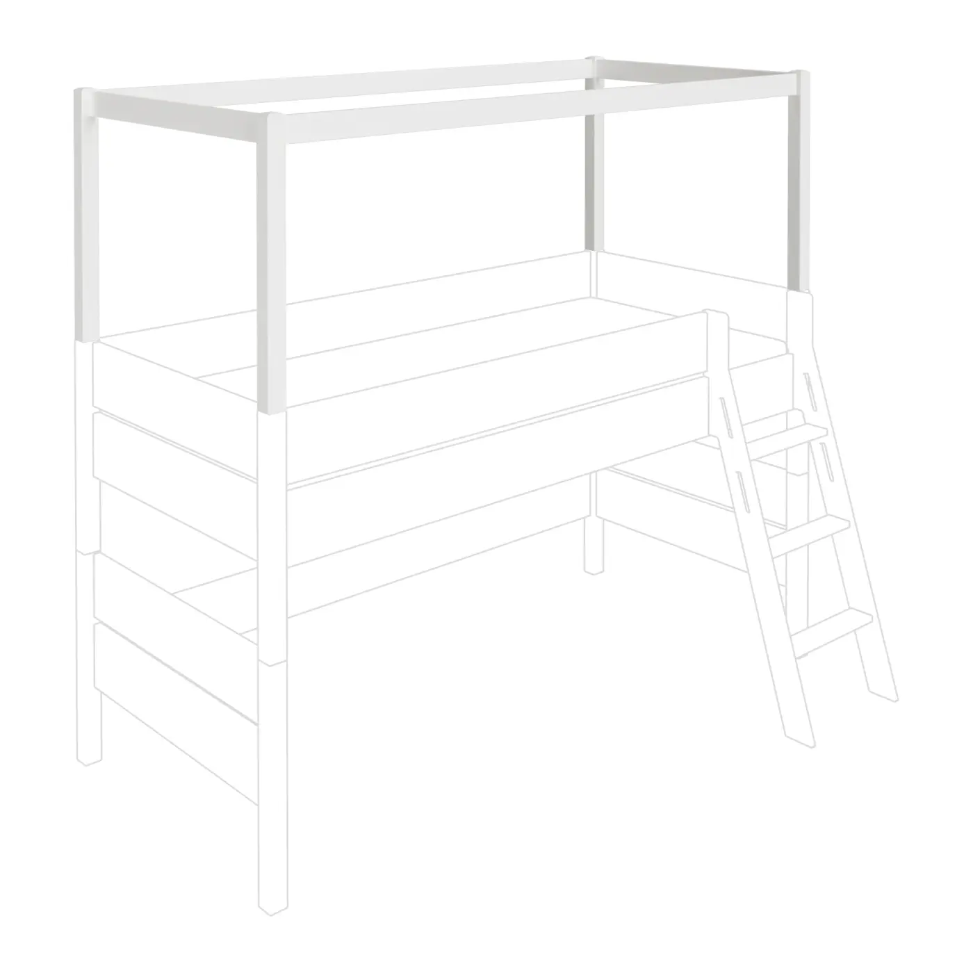 Paidi Baldachinaufbau für Spielbett 120 Kreideweiß ca. 210x98x71 cm