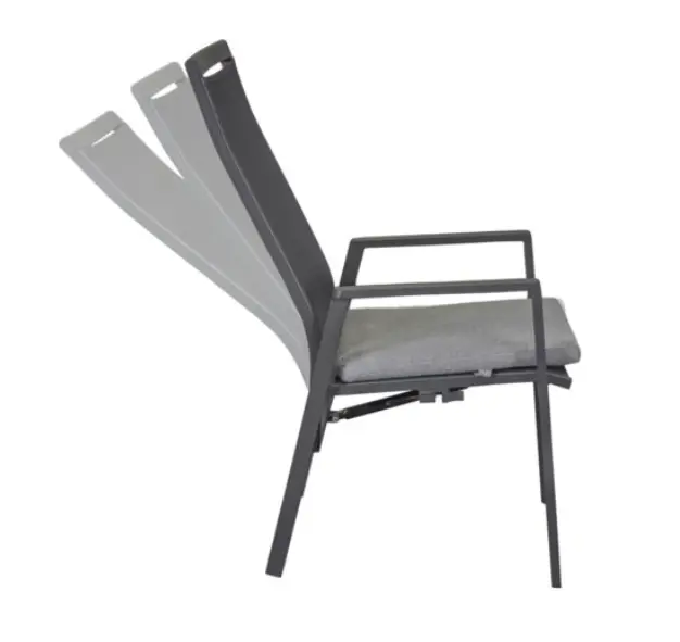 LC Garden Positionsstuhl Sunfort Anthrazit/Silber 63x57x110 cm