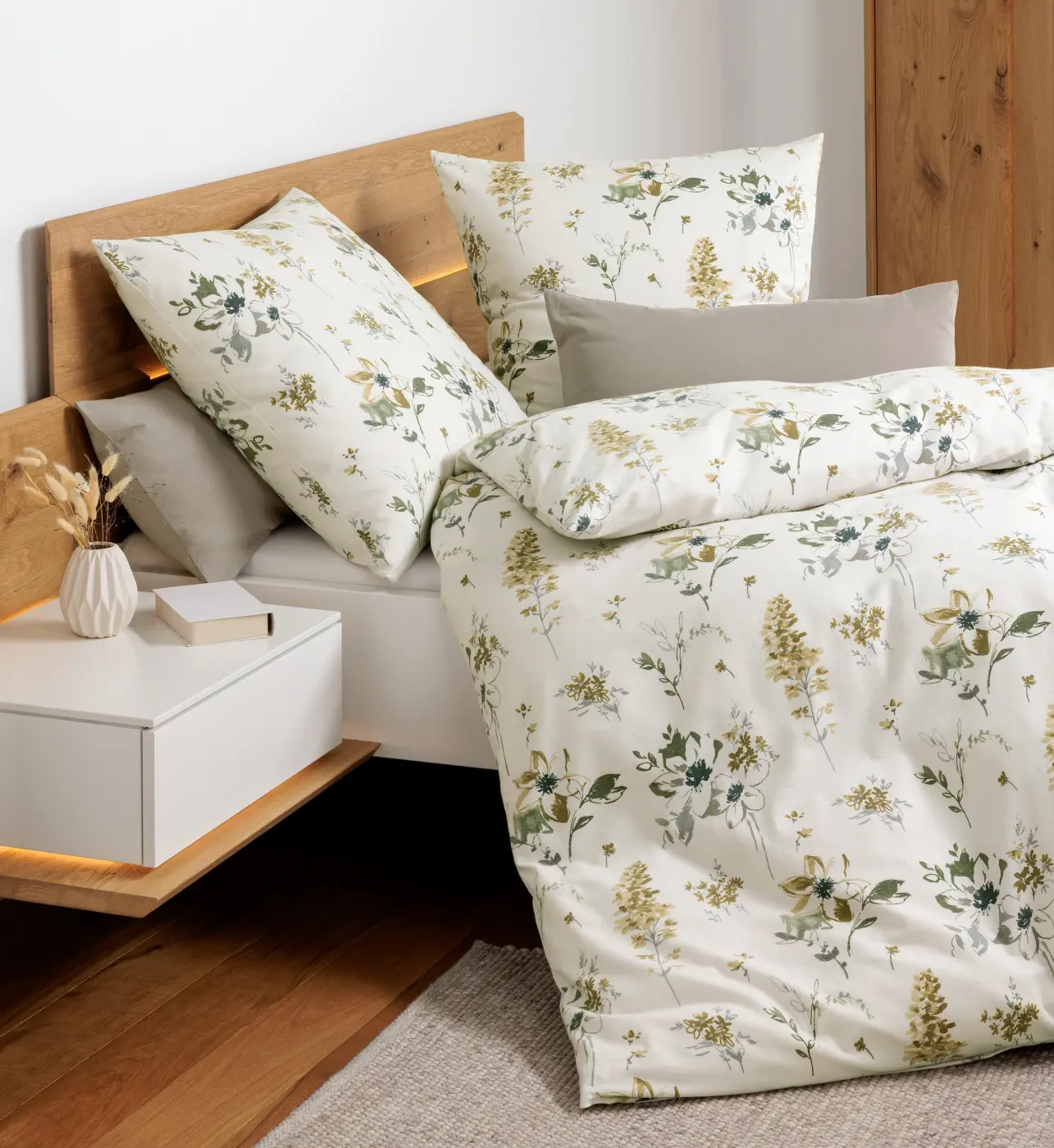 Janine Bettwäsche-Set 135x200 cm+80x80 cm beige braun