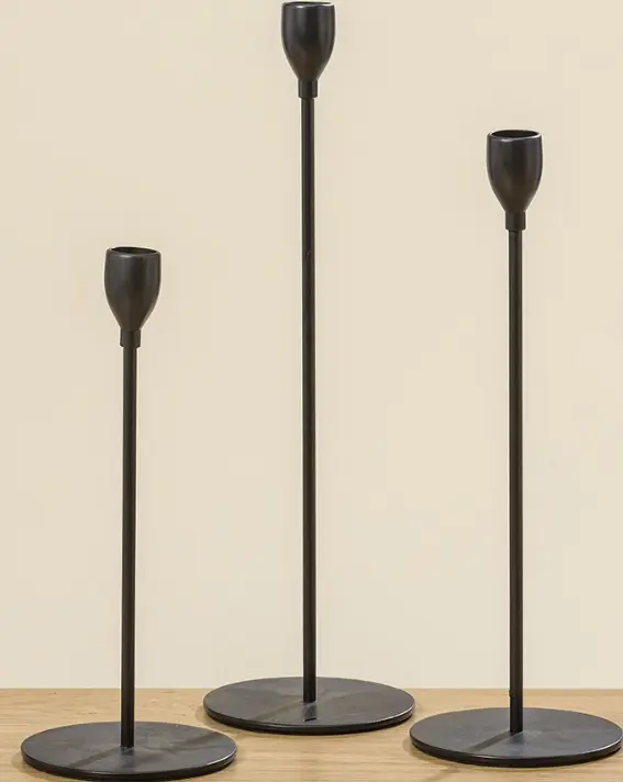 Boltze Kerzenhalter Malte Eisen schwarz 23 cm