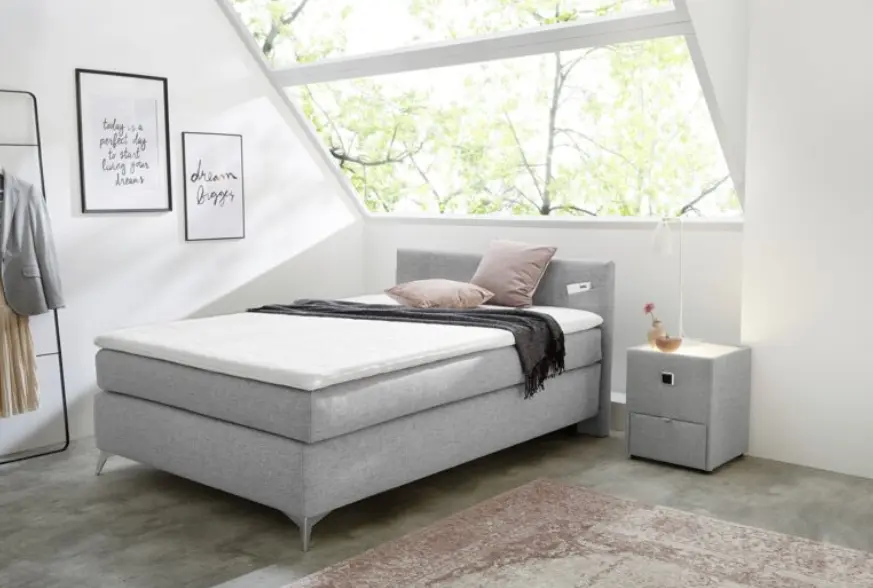 Jockenhöfer Boxspringbett Nora Grau ca. 120x200 cm