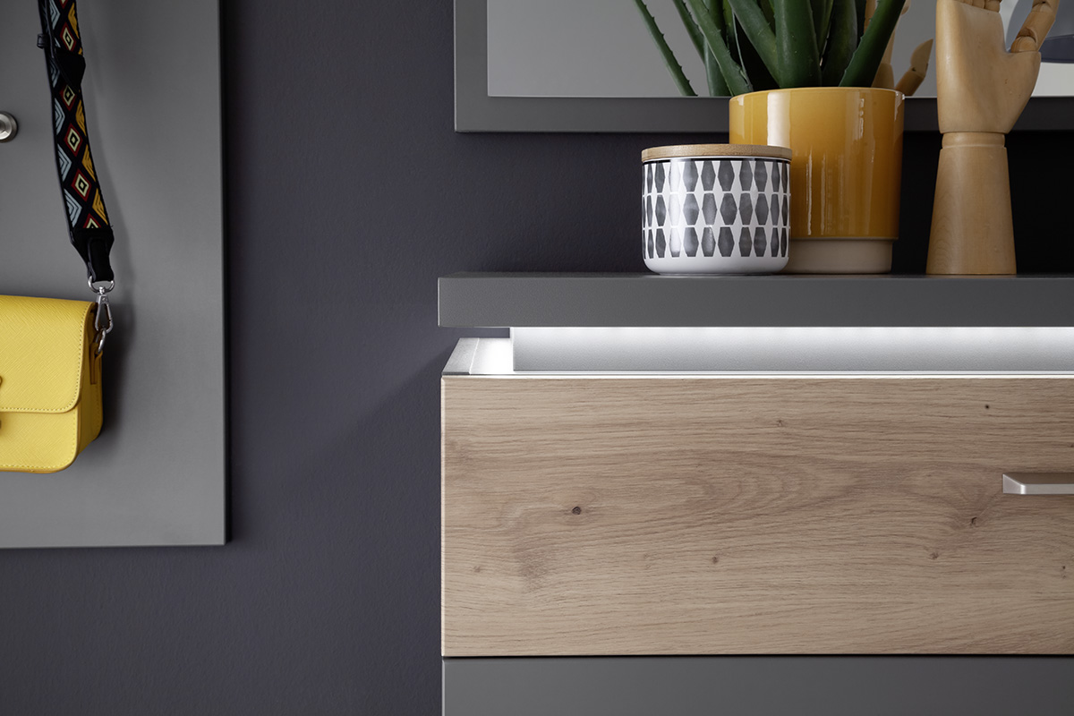 MCA Bank Royal grey-Balkeneiche ca.90x47x38 cm MCA Bank Royal grey-Balkeneiche ca.90x47x38 cm