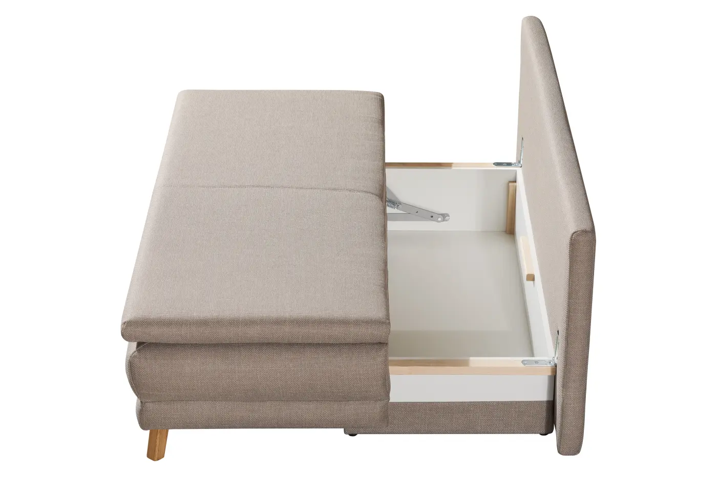 Restyl Schlafsofa Boyd Beige ca. 140x194 cm mit Bettkasten ohne Hubbeschlag