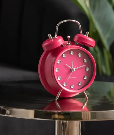 Karlsson Alarm Clock Glam Diamonds Pink 11,8x17 cm