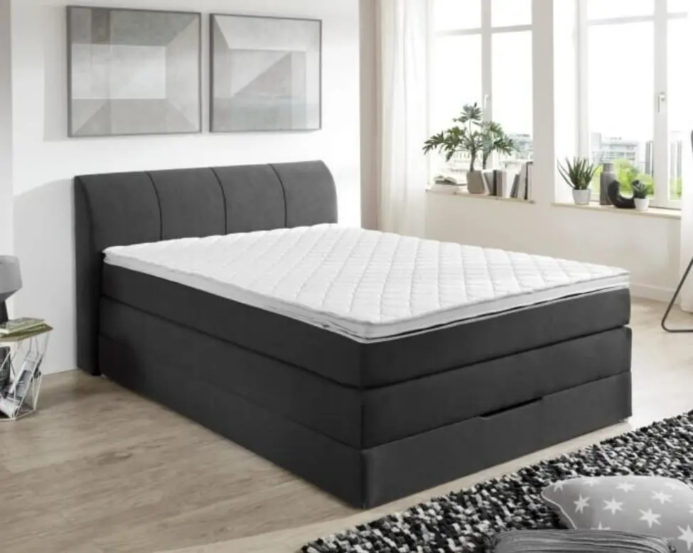 Sun Garden Boxspringbett, 140x200 cm Dessin MT50379-700 anthrazit