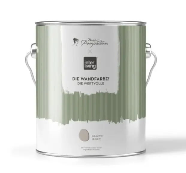 MissPompadour Wandfsarbe Grau mit Leinen 2,5 L