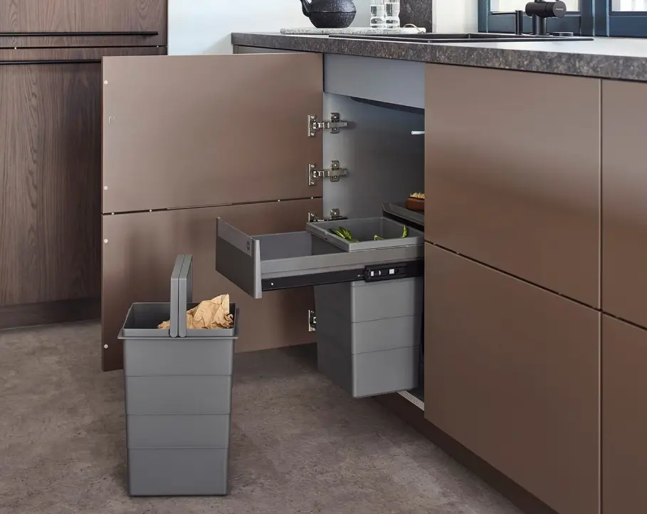 Hailo Abfallsammler AS Tandem 2x 13 Liter Anthrazit ca. 26,30 x40,10x43,70 cm