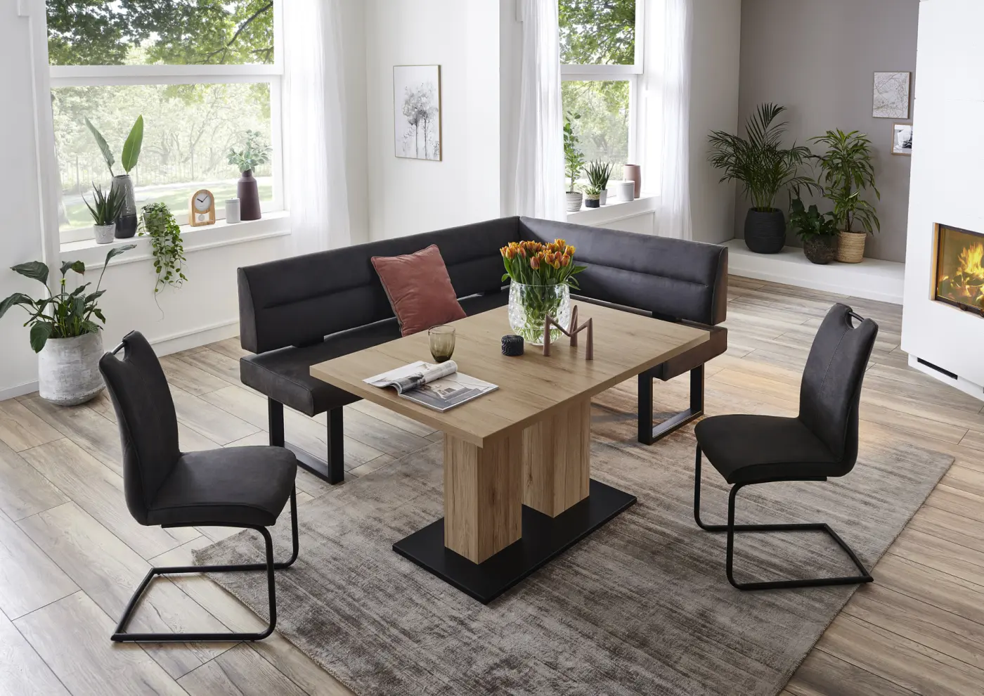 Niehoff Design-Polsterbank, Gestell Kufe, 202 x 152 cm, Typ 7359-04 