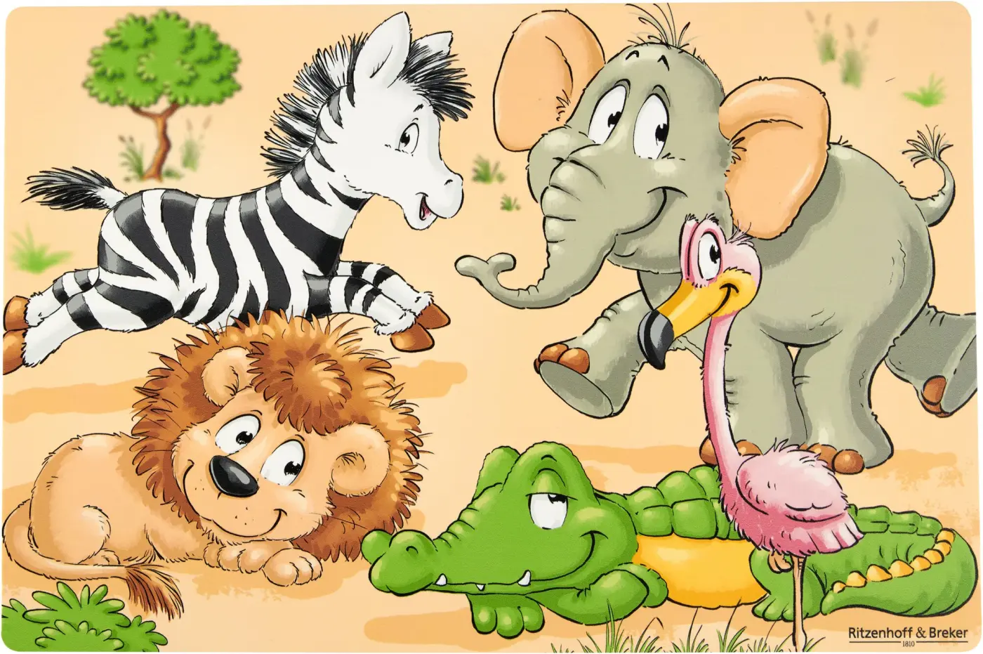 Ritzenhoff Platzmatte Happy Zoo 30 x 45 cm Bunt