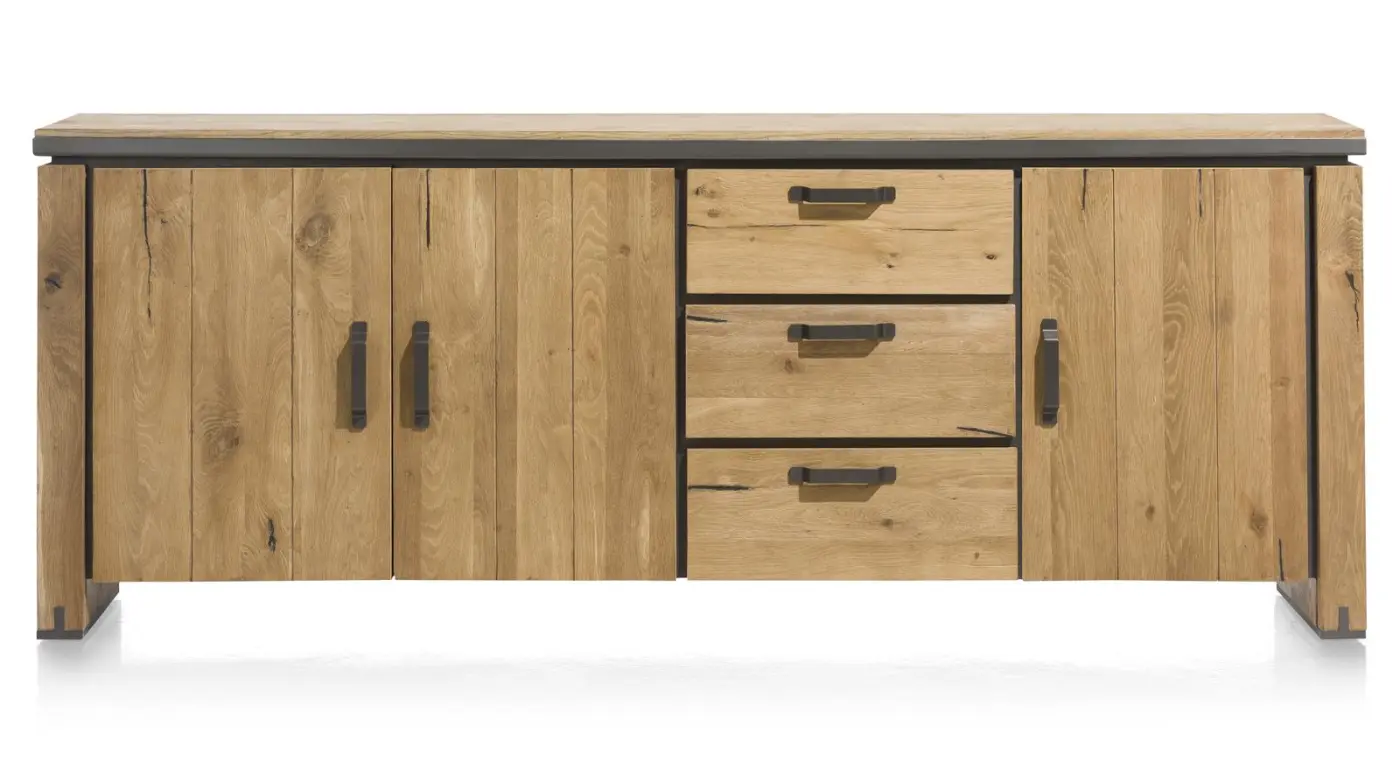 Henders & Hazel Farmland Sideboard 39605-RWB Eiche Railway brown furniert, ca.210x80x45 cm